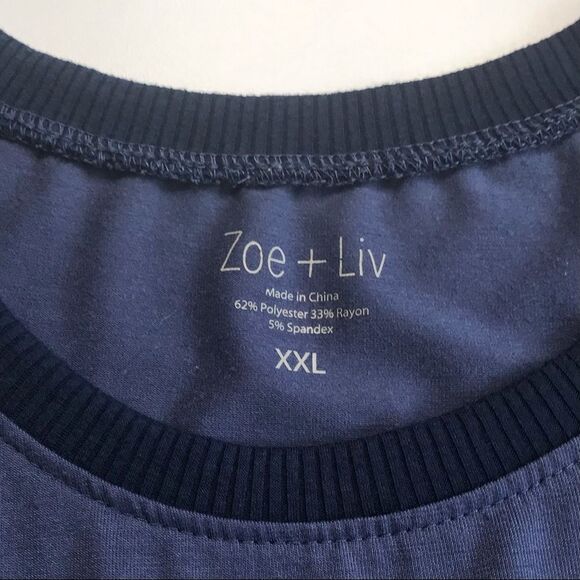 Zoe + Liv Blessed Dusty Blue Tank Top Sz XXL - Picture 5 of 7